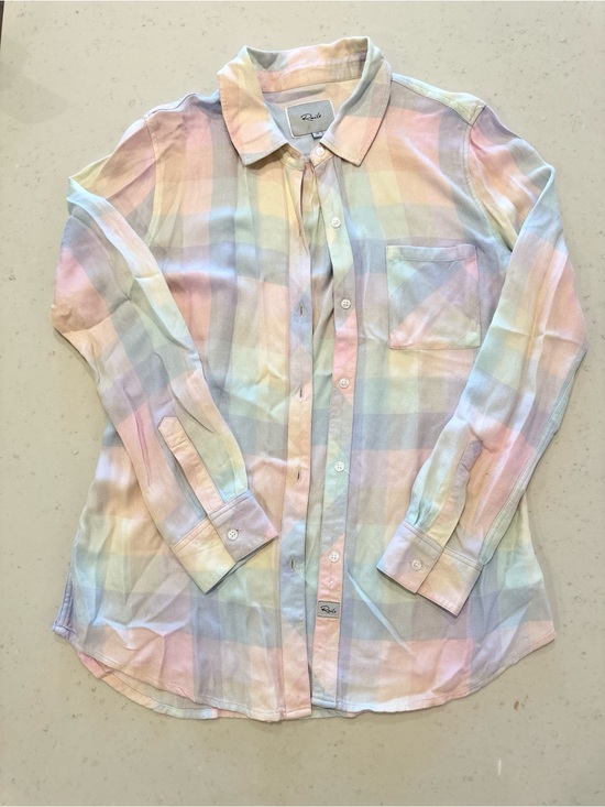 Rails Tops - NWOT Rails Long Sleeve Soft Cotton Button Down Size XS Rainbow Casual Colorful